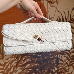FEW MODA East West Clutch with Crossbody Strap (Cream)